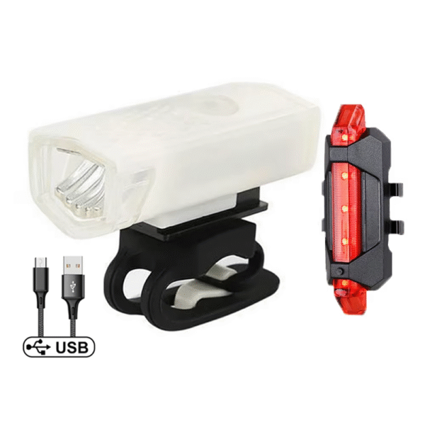 USB Rechargeable LED Bike Light Set for Night Ride - Image 10