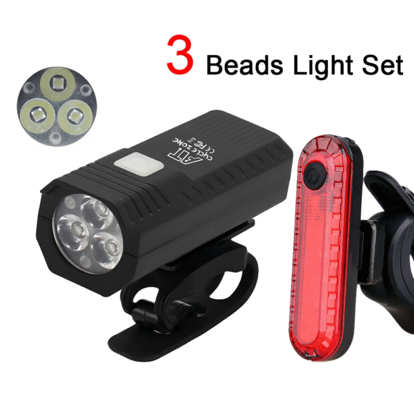 USB Rechargeable LED Bike Light Set for Night Ride - Image 9