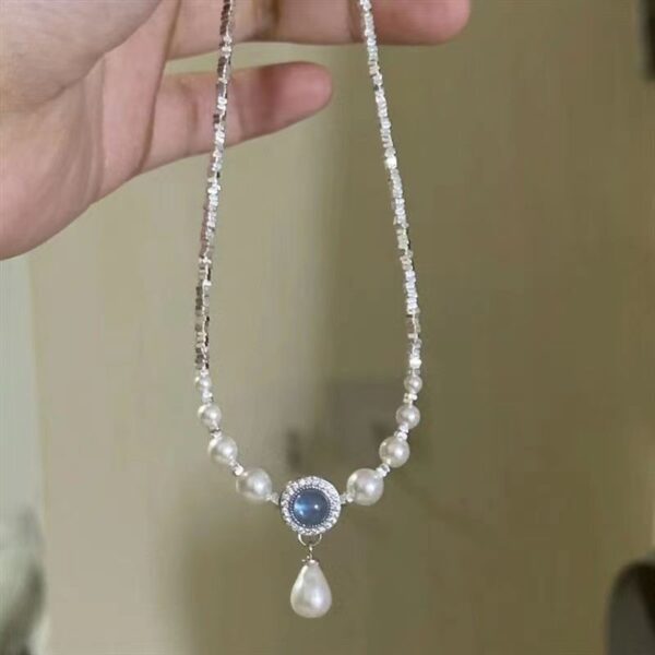 #1 Ocean Blue Water Drop Pearl Necklace – Elegant Jewelry - Image 6