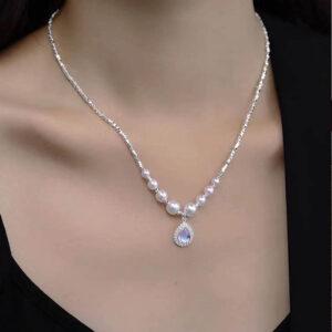 #1 Ocean Blue Water Drop Pearl Necklace – Elegant Jewelry