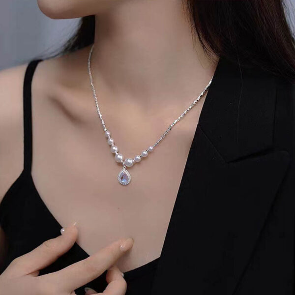 #1 Ocean Blue Water Drop Pearl Necklace – Elegant Jewelry - Image 5