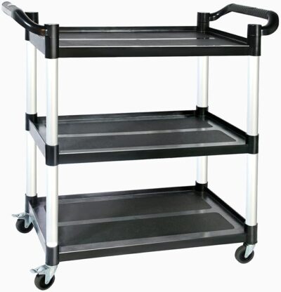 3-Tier Plastic with Wheels Durable Utility Serving Trolley - Image 3