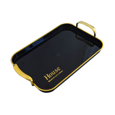 Black Gold Light Luxury Tea Tray Elegant Serving tray - Image 4