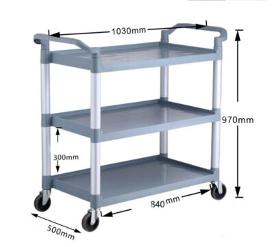 3-Tier Plastic with Wheels Durable Utility Serving Trolley - Image 4