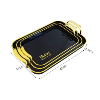Black Gold Light Luxury Tea Tray Elegant Serving tray - Image 6