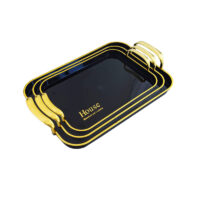 Black Gold Light Luxury Tea Tray Elegant Serving tray