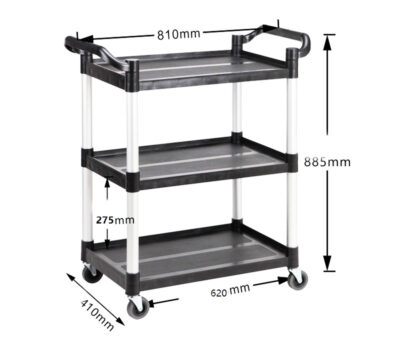 3-Tier Plastic with Wheels Durable Utility Serving Trolley - Image 5