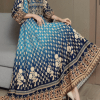Middle Eastern Embroidered Maxi Dress for Women Elegant Loose Fit Ethnic Long Gown