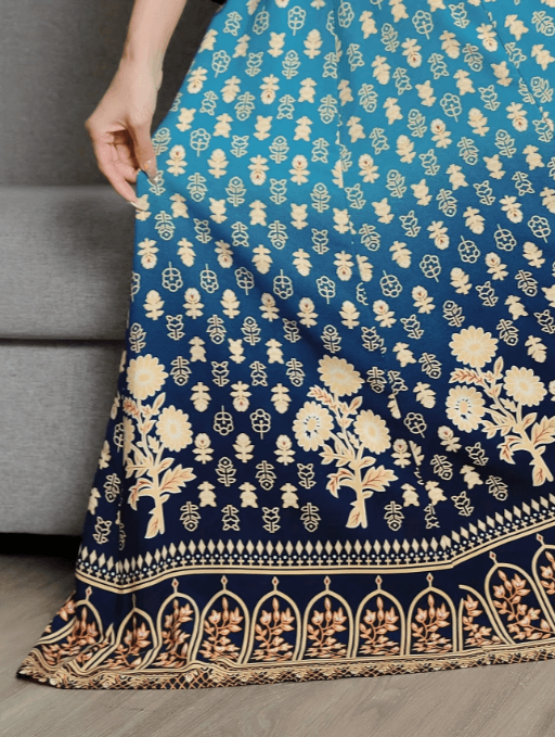 Middle Eastern Embroidered Maxi Dress for Women Elegant Loose Fit Ethnic Long Gown - Image 5