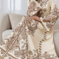 womens abayas, long sleeve maxi, paisley clothing, middle east fashion, adjustable belt dress, Middle Eastern Women Dress