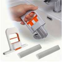 Portable Mini Desktop Mop Self-Squeeze Hand Free Cleaning Mop with 2 Replacement Sponge Heads for Home, Kitchen, Office & Car